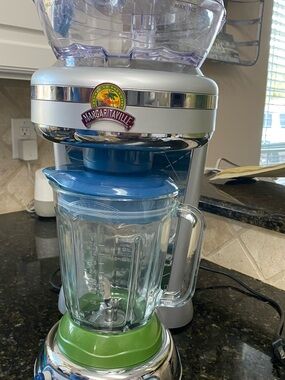 Margaritaville Silver Blender with Blue Lid and Green Base